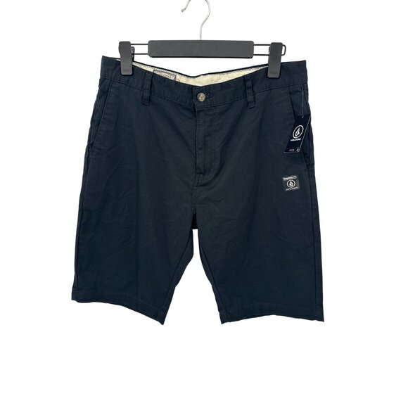 Volcom Vmonty‎ Stretch Chino Shorts Mens 31 Black Cotton Polyester Blend NEW - Picture 1 of 7